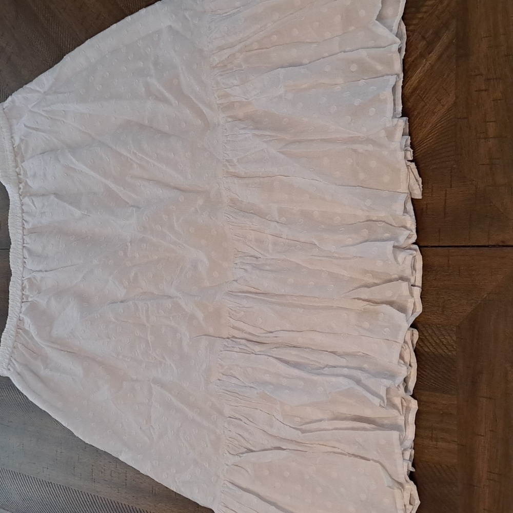 J. Crew White On White Polka Dot  Skirt